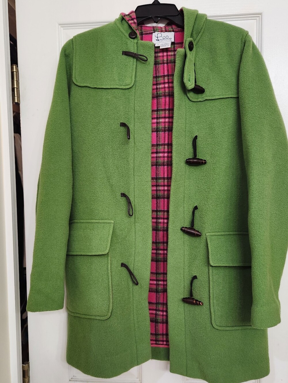 Vintage Y2K Lilly Pulitzer Green Jacob Toggle Hooded Coat